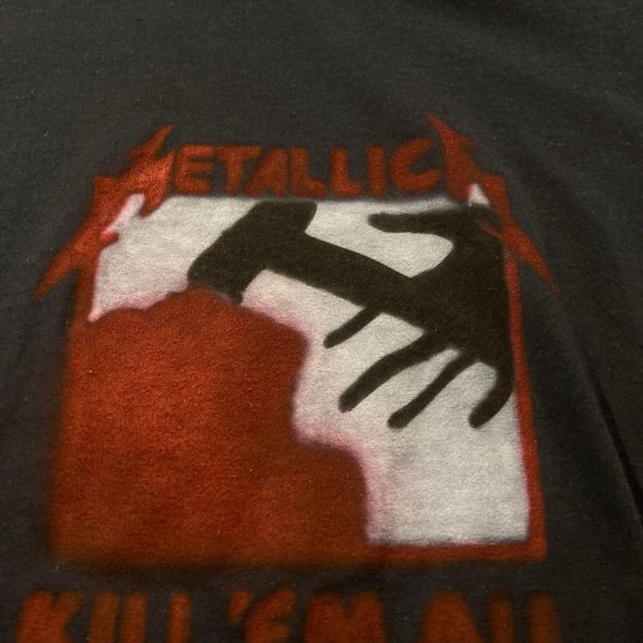 metallica kill em all first album cover airbrushed t shirt size large black - Picture 3 of 4